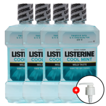 (펌프증정) 순한맛 리스테린 무알콜 쿨민트마일드 750ml x 4개 구강청결제