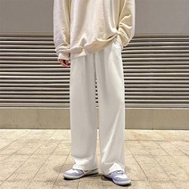 남성 블랙 용 운동복 느슨한 스트레이트 캐주얼 걸레질 봄 단색 다목적 대형 바지 88