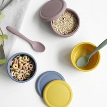 국내산 아기흡착볼 흡착식판 이유식 실리콘 용기 그릇 유아 밥그릇 돌아기 간식통 간식 과자, 다크핑크