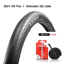 자전거 타이어 튜브 20인치 휠 악세사리 Kenda 접이식 20x1-18 28-451 60tpi 도로 산악 schrader presta tube mtb 초경량 245g 사이클링, 28-451 튜브 타이어