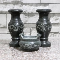 묘지 화병 산소 납골당 꽃병 돌 마블 대리석 1+1 한쌍, 18cm 높이의 꽃병 한 쌍