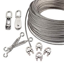 스텐 와이어 로프 줄 1M절단 클립 도르래 턴버클 공예용 액자걸이 빨래줄 0.8mm~8mm, 1.스텐 와이어로프 1M, 0.8mm, 1개