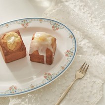 블루라인 플라워 오벌 플레이트