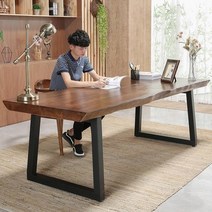 우드슬랩테이블 원목식탁 카페 바 홈 회의 8인용 반원 미국 로프트 단단한 나무 책상 책상 간단한 현대 데스크탑 컴퓨터 책상 책상 단단한 테이블 긴 테이블, 1808075 보드 5 cm(포름알데히드 검출 없