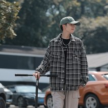 남자트위드자켓 아메리칸 스타일 하이 스트리트 작은 향수 모직 하이 엔드 격자 무늬 과 가을 유행 야구 유니폼 남성 봄 재킷