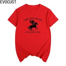 반팔니트 캠프 하프 블러드 재미있는 패러디 반팔 티셔츠 코튼 남녀 공용 패션