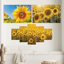 프레임칸칸 행운 해바라기 분할액자 시리즈, 7_해바라기 산책로_5단, 중소형(가로170cmx세로80cm)