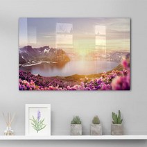 데코밍샵폼액자58CmX38Cm_백두산천지의사계_노프레임액자_tc746, 1.봄