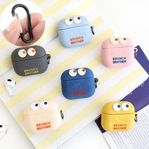 로마네 브런치브라더 고스트 에어팟3 실리콘 케이스 + 사은품 증정, 네이비+카라비너키링