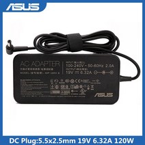 아수스 노트북 어댑터 19V 6.32A 120W 5.5X2.5MM ADP-120RH B / PA-1121-28 ZX50JX FX50 A550J 노트북을위한 AC 전원 충전기, 기본