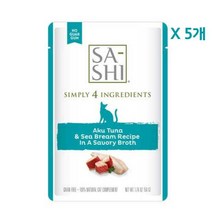 오쥬 바이 로우즈 고양이 습식 파우치 69g 사시 50g 고양이사료, 사시 참치&도미 x 5개, 5개