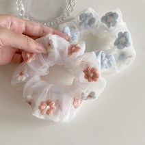 고래백화점 플라워 스크런치 머리끈 헤어 슈슈 곱창밴드 올림머리