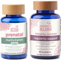 미국영양제 미국 태교 비타민 Mommys Bliss Prenatal Multivitam with Iron Energy Support for Mom 45 캡슐1팩 Vegan Omeg, [01] 산전 필수품 종합 비타민 오메가/DHA 진정