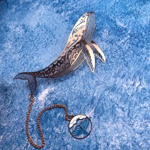 고래 책갈피 문구 북마크 선물 추천 스트랩 펀칭 금속