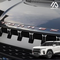 (모스트픽) 쌍용 토레스 튜닝 투톤 레터링 아크릴 엠블럼 이니셜 로고 엠블렘 드레스업 용품 악세사리, (모픽) 리어 엠블럼 - 레드