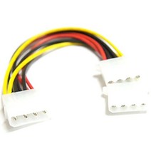 CableMate IDE(4핀) 전원 Y형 확장 케이블 0.15m/IDE 파워 Y형 케이블/12V 전원 케이블/IDE(4핀) 1구를 I