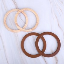 짱패브릭 10cm 원형 나무가방손잡이 뜨개손잡이 마크라메손잡이, 내추럴
