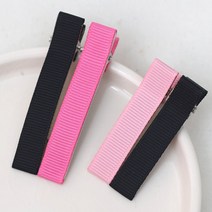 [펠트친구] 골지 리본 집게핀(4개)/골지집게핀/머리핀만들기/악세사, 60mm 진핑크, 4개