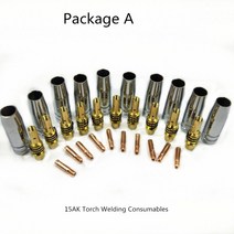 용접 부품 CO2 토치 재료 15AK 토치 용접 소모품 EU 스타일 180A MIG 가스 노즐 팁 홀더 건 넥 렌치 용접, 01 Pack B_03 0.9mm