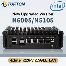 미니 PC 4x 인텔 i226V 25G 방화벽 펜티엄 N6005 N5105 쿼드 코어 DDR4 2 NVMe 팬리스 소프트 라우터 DP 유형C OPNsense ESXi, CHINA, Intel Pentium N6005 + AU, 8GB DDR4 128GB NVMe