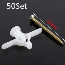 석고앙카 토우앙카 석고보드 석고피스 나사 확장 건식 벽체 앵커 키트 자체 드릴링 벽 홈 나일론 플라스틱 보드용 특수 피어싱, 3.5x53mm 50set