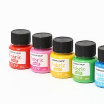 패브릭전용 페인트물감 8색 20ml 의류염료 미술수업 직물용물감 만들기체험 DIY만들기
