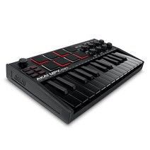 AKAI 프로페셔널 MPK 미니 MK3 - 25키 USB MIDI 키보드 컨트롤러 8개의 백라이트 드럼 패드 8개의 손잡이 및 음악 제작 소프트웨어 포함, Black, MPK Mini Only