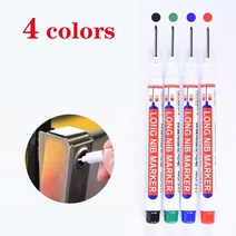 보드마카 마커 페인트 펜 보드 마카 회로 기판 용 4pcs 긴 팁 흰색 사이트 마킹 얇은 머리 금속 플라스틱 영구 펀치 세라믹 타일 깊은 구멍 유성, 4가지 색상 믹스