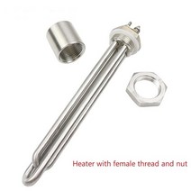 무시동히터 애프터 블로우 차량용 자동차 자동차용 온풍기 히터 이동식 부품 캠핑 12v 난방 요소 600W DN25 물 자동차캠핑카에 스테인레스 태양 열, [01] 12v 600w, [04] Heater Nut Thread