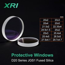 파이버 레이저 보호 창문 렌즈 WSX Precitec Raytools 헤드 용 Dia20/22.35/24.9/25.4/26.5/27.9, 02 20x2mm