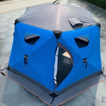 큐브텐트 누빔 빙어 얼음 낚시 텐트 3인 4인 방풍 바람 겨울 빙판, 큰 빨간색길이 1.8m 높이 2.1m