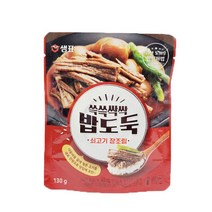 [트윈스몰] 샘표 쓱쓱싹싹 밥도둑 쇠고기 장조림 반찬 (파우치팩) 130g, 2개