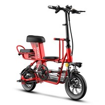 스마트 전기 자전거 부모와 자녀가 함께 타는 화이트/블랙/레드 12 인치 80KM 48V 리튬 배터리 휴대용 스쿠터, [12] 20AH Red