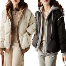JUSTFEELING 4XL까지 후드집업 도톰 포근 패딩자켓 질좋은 웰론 날씬해보이는 따뜻한 패딩 코트 재킷