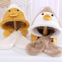올 겨울 힙하게 꽥꽥이 유아 아동 남아 여아 귀달이 목도리 머플러 모자