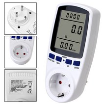 측정 콘센트 전력 분석기 디지털 LCD 전력계 전력계 소켓 와트 Kwh 에너지 측정기 220V AC EU, 한개옵션0