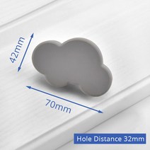 KAK- 방 캐비닛 손잡이 및 문 스타 손잡이 가구 손잡이 PVC 구름 서랍 손잡이 아이를 위한 당김, Cloud Gray 32mm
