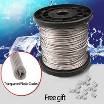직경 0.8mm8mm 길이 520m 빨랫줄 PVC 투명 플라스틱 코팅 버 없음 304 스테인레스 스틸 와이어 로프 케이블, Diameter 6mm, 10 meter