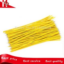 100 개/몫 주석 도금 브레드 보드 PCB 솔더 케이블 24AWG 플라이 점퍼 와이어 커넥터, 06 yellow_01 24AWG_01 10cm