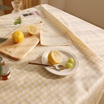 슈가맘 친환경 TPU 면 방수식탁보 테이블보 대폭 2인~6인 길이추가 가능, 6인(145 X 175cm), 코튼캔디 옐로