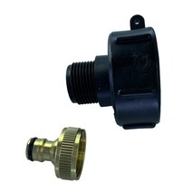 GHSHOP 직업적인 IBC 탱크 접합기 이음쇠 보충 연결관 정원 호스 꼭지, 1 인치, 검정, PP폴리프로필렌