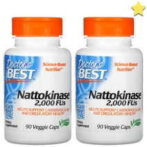 닥터스베스트 Nattokinase 2 000 FUs 베지 90정 2통, 1개, 기본
