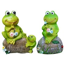 정원조형물 장식용 큰 눈 구리 장식품 사랑스러운 합성 입상 사실적인 생생한 동물 미니어처 장식, 3.A