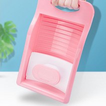 세탁비누 손세탁 용품 속옷 양말 가벼운 미니 빨래판, 4.핑크+비누