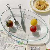디저트 파스타 투명 유리 접시/ 샐러드 샐러드접시, 상세페이지 참조