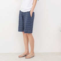 RichFun 여자 네이비 스트라이프 중학생 반바지츄리닝 여성 데일리팬츠 2컬러