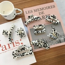 잉크 얼룩무늬 패턴 헤어집게핀