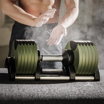 멜킨 24~36kg 무게조절 덤벨 롤튼 2~4kg 중량조절 조립식 아령 세트, 그루비 카키, 1개, 36kg무게조절덤벨_4kg조절