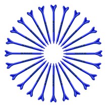 SAPLIZE 플라스틱 골프 티 팩 50/100 83mm 마찰 및 측면 회전 감소 4 프롱 플라스틱 티 파란색, 50 PCS
