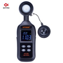 노출계 조도계 QHTITEC 라이트 미터 디지털 핸드 헬드 주변 온도 Luxmeter Measurer Range 200000 Lux with LCD Screen, 01 빨간